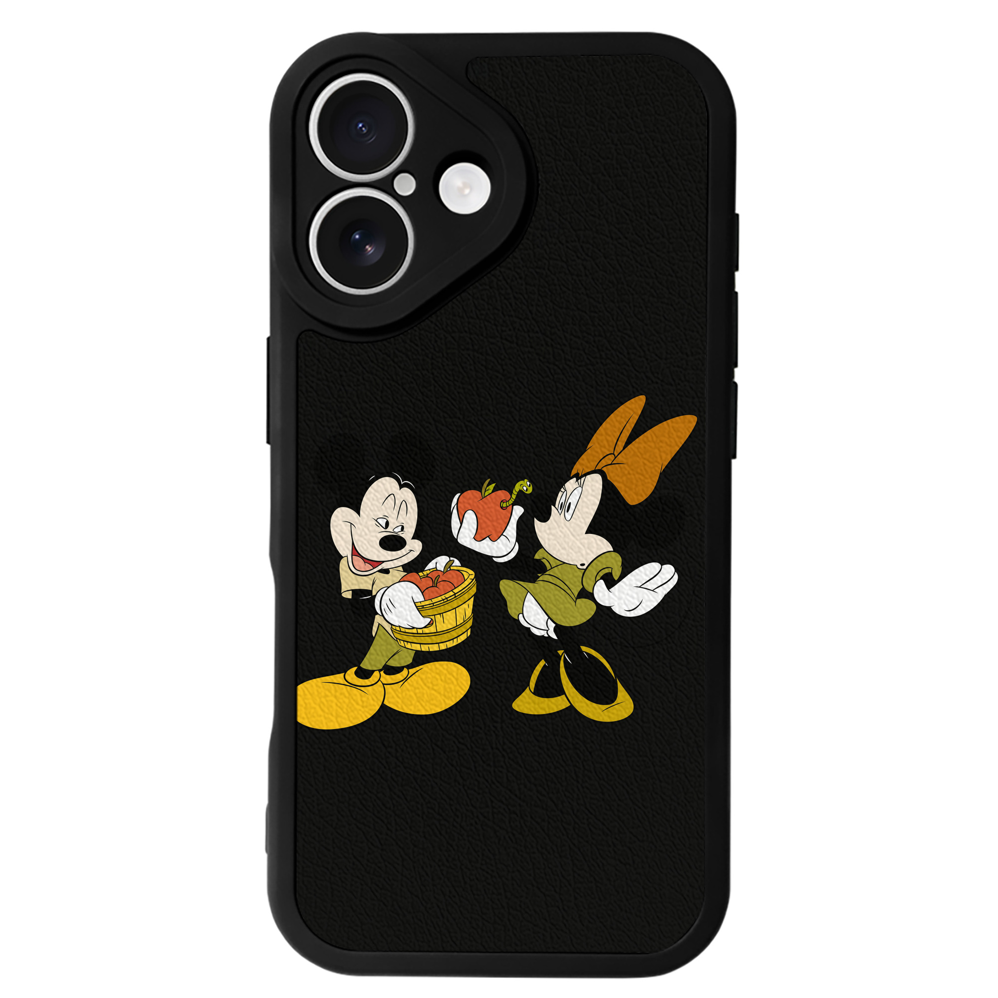 （画像用） ミッキーマウス Mickey Mouse 【iPhone 16シリーズ対応】シリコンスマホケース（レザー調） 材質：シリコン